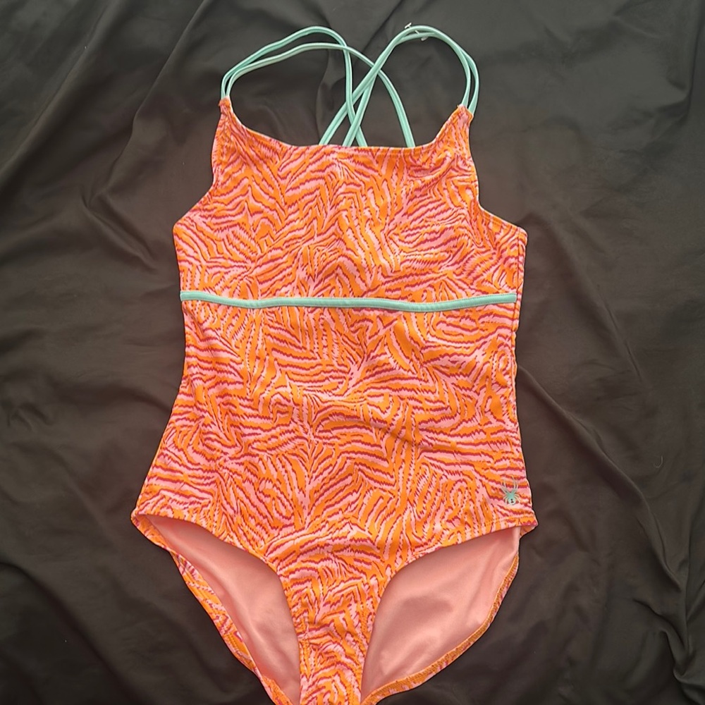Kids Orange and Pink Swimsuit with cover up